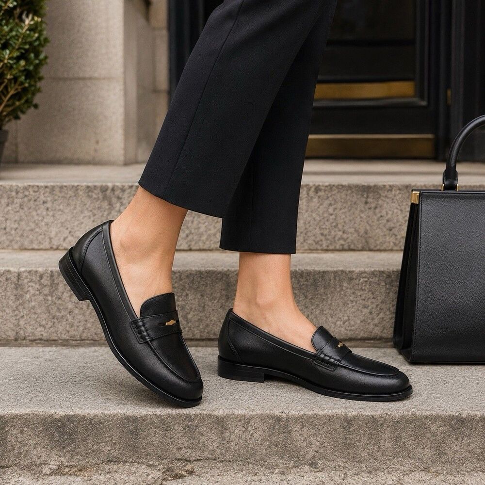 Madewell Grayson Leather Penny Loafer Womens 10 Black Business Preppy NX647 - Picture 13 of 13